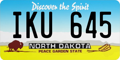 ND license plate IKU645