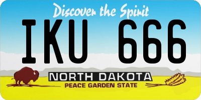 ND license plate IKU666