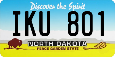 ND license plate IKU801