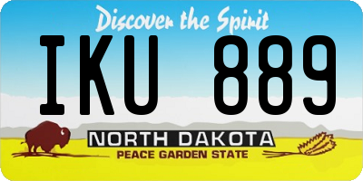 ND license plate IKU889