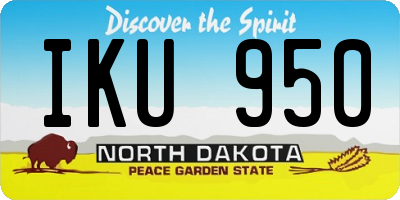 ND license plate IKU950