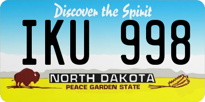 ND license plate IKU998