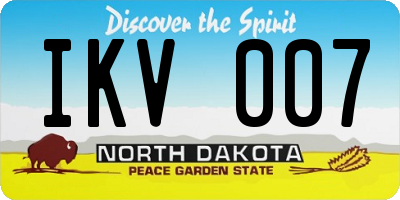 ND license plate IKV007