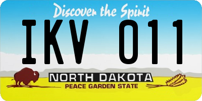 ND license plate IKV011