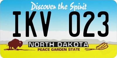 ND license plate IKV023