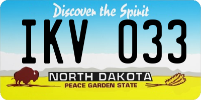 ND license plate IKV033