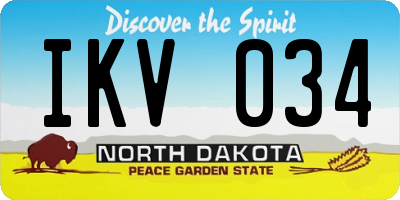 ND license plate IKV034