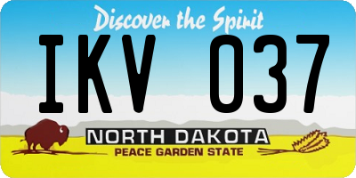 ND license plate IKV037