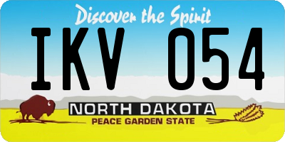 ND license plate IKV054