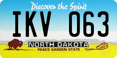 ND license plate IKV063