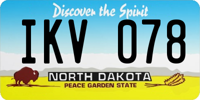 ND license plate IKV078