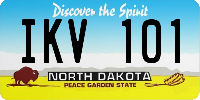 ND license plate IKV101