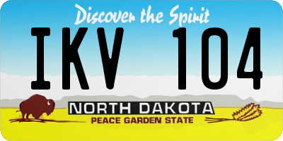 ND license plate IKV104
