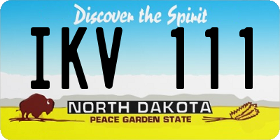 ND license plate IKV111