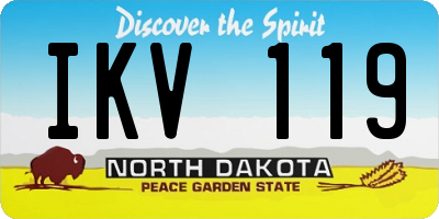 ND license plate IKV119