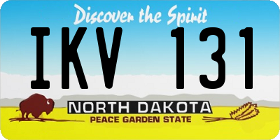 ND license plate IKV131
