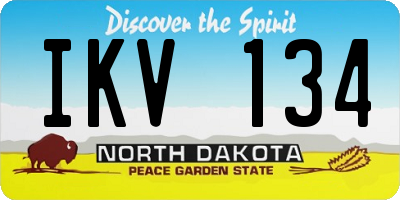 ND license plate IKV134