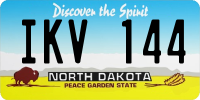ND license plate IKV144