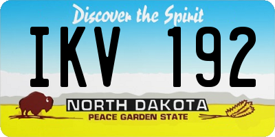 ND license plate IKV192