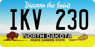 ND license plate IKV230