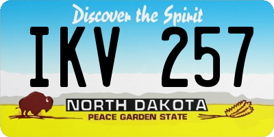 ND license plate IKV257