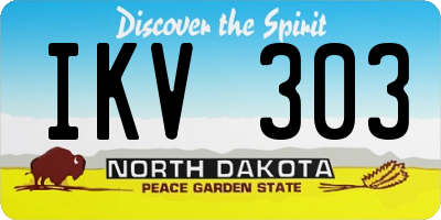 ND license plate IKV303