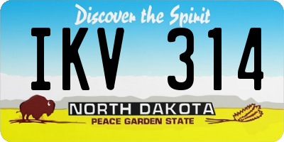 ND license plate IKV314