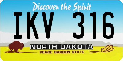 ND license plate IKV316
