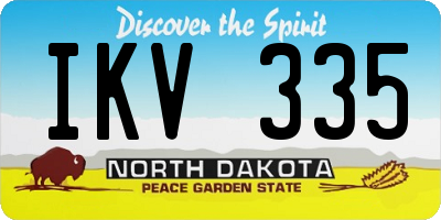 ND license plate IKV335