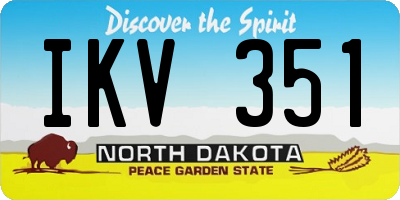 ND license plate IKV351