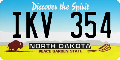 ND license plate IKV354