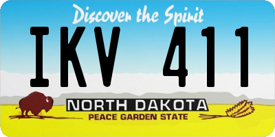 ND license plate IKV411