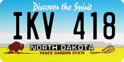 ND license plate IKV418