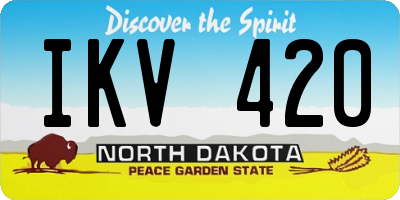 ND license plate IKV420