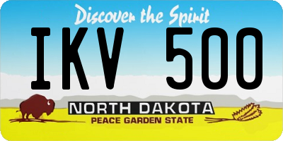 ND license plate IKV500