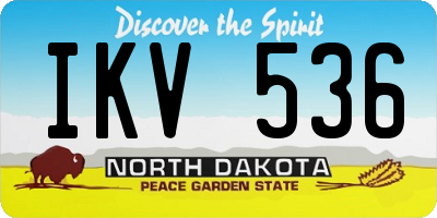 ND license plate IKV536