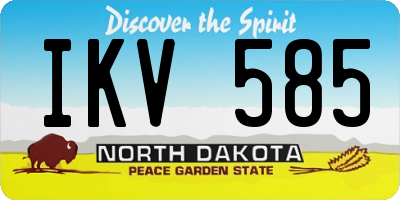 ND license plate IKV585
