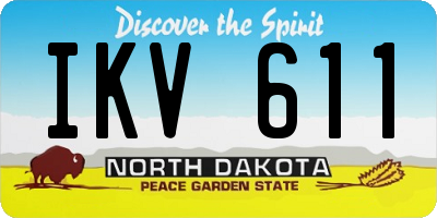 ND license plate IKV611