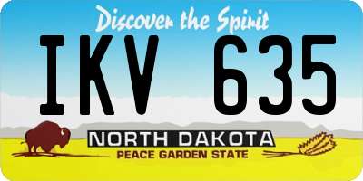 ND license plate IKV635