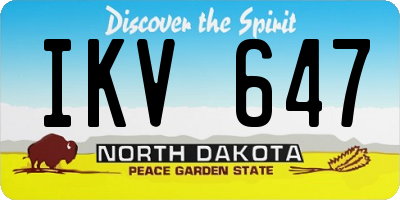 ND license plate IKV647