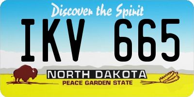 ND license plate IKV665