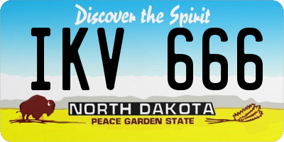 ND license plate IKV666