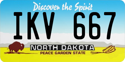 ND license plate IKV667
