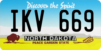 ND license plate IKV669