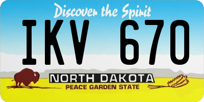 ND license plate IKV670