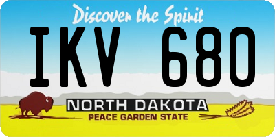 ND license plate IKV680