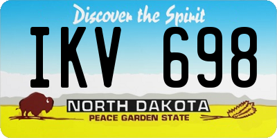 ND license plate IKV698