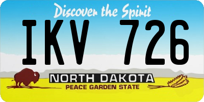 ND license plate IKV726