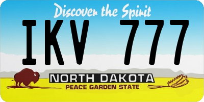 ND license plate IKV777