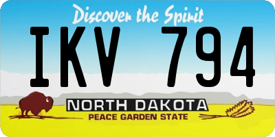 ND license plate IKV794